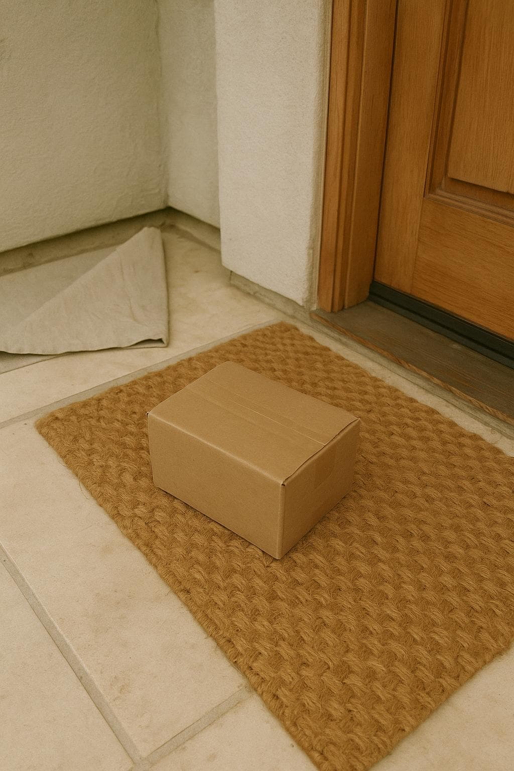 A delivery box on the doorstep, left after a single text to Murph